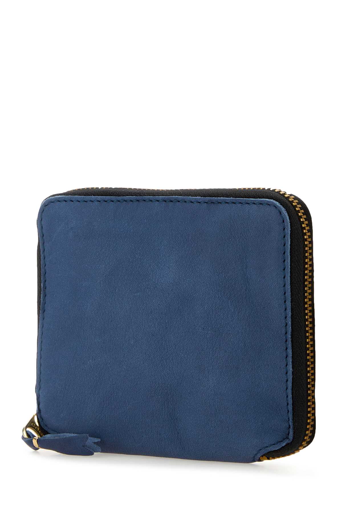 Comme Des Garçons Blue Leather Wallet In Navy