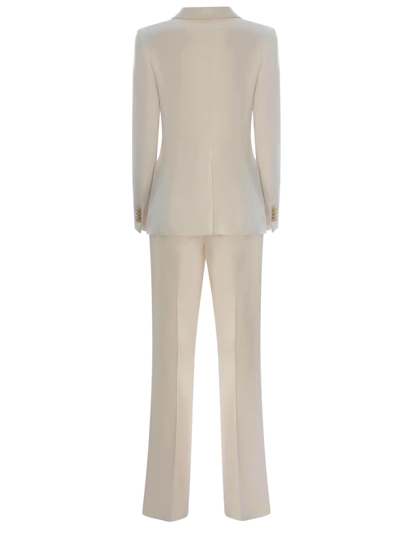 Shop Tagliatore Tailleur  T-paris Made Of Satin In Crema Lucido