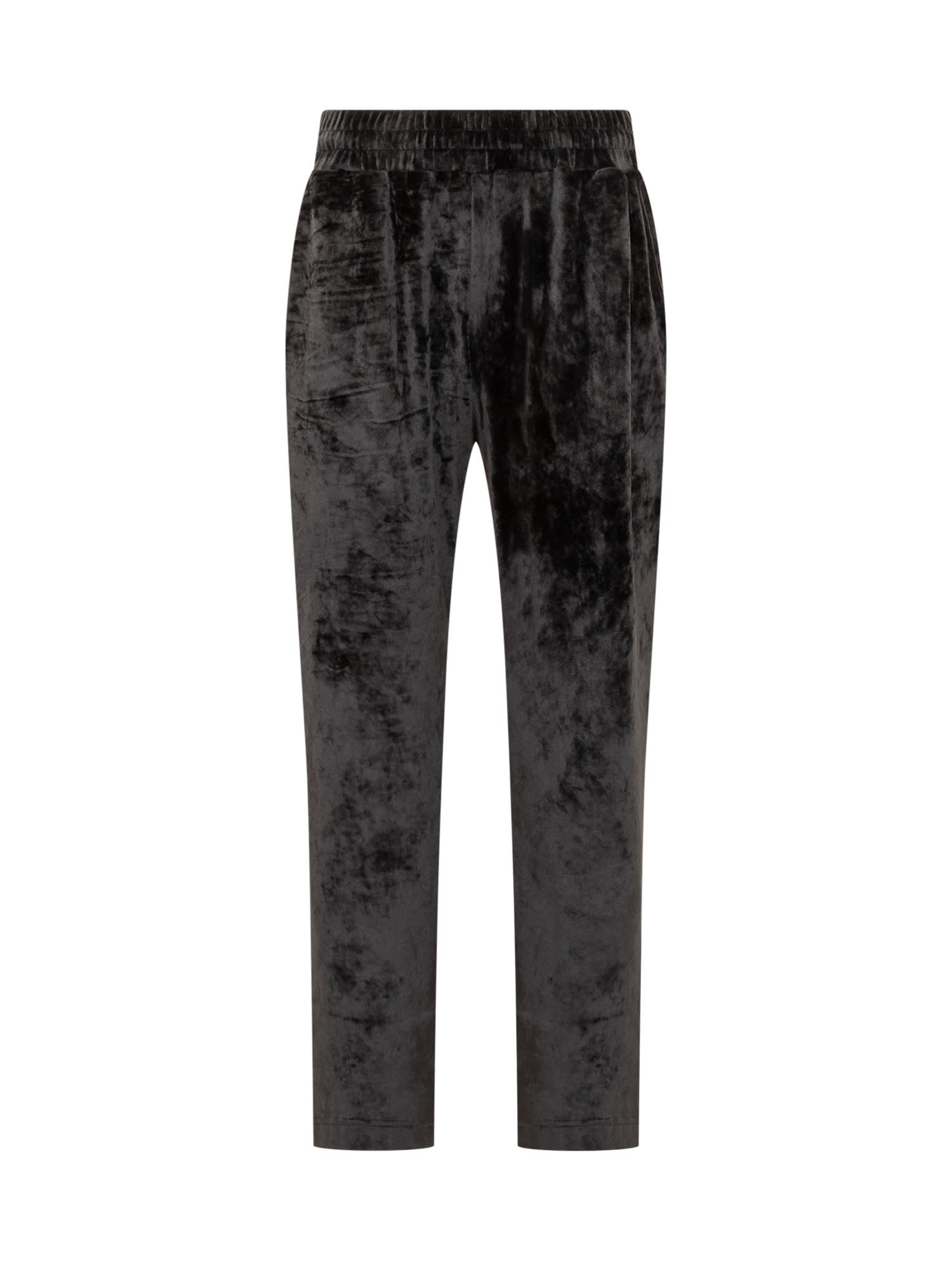 Shop Gcds Velvet Pants In Black