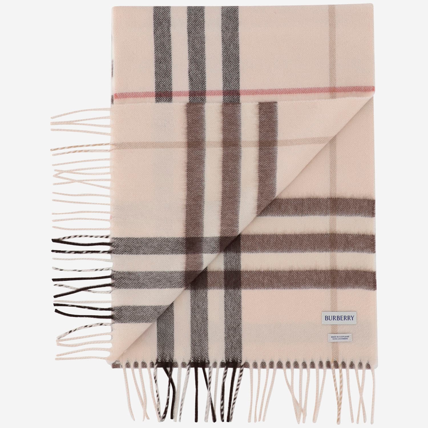 Burberry Cashmere Scarf With Check Pattern In Red