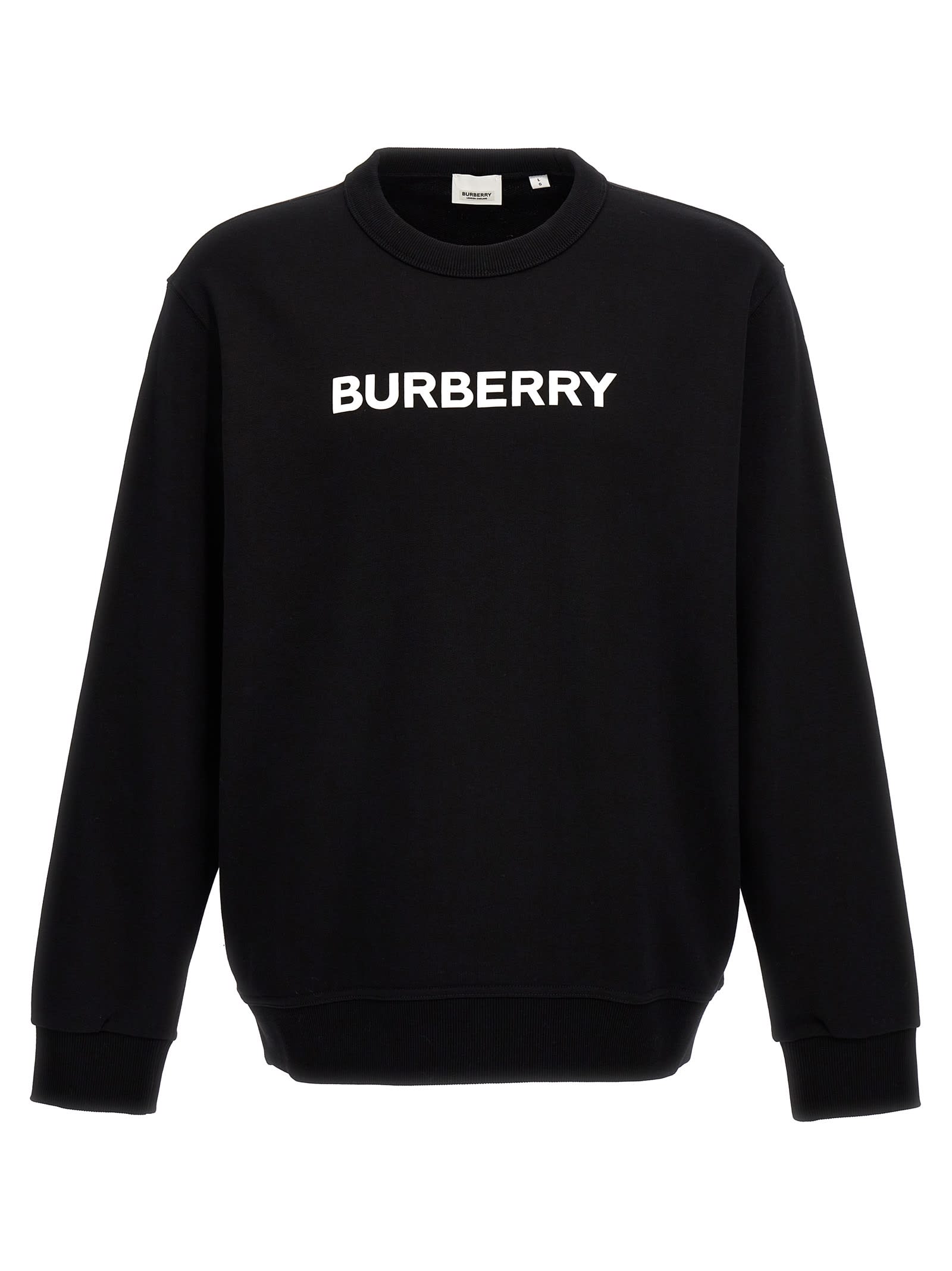 Shop Burberry Logo Print Sweatshirt In Black
