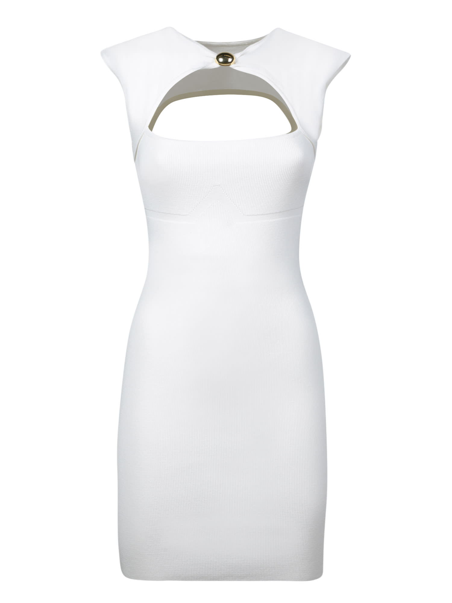 White Stretch Viscose Mini Dress