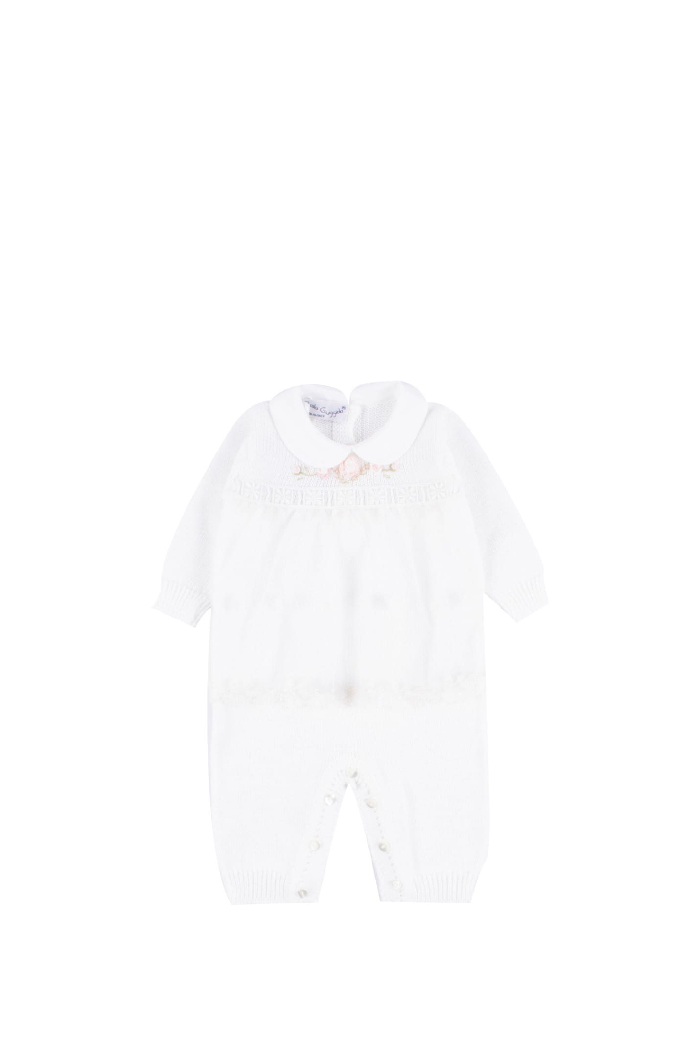 Piccola Giuggiola Babies' Cotton Knit Jumpsuit In White