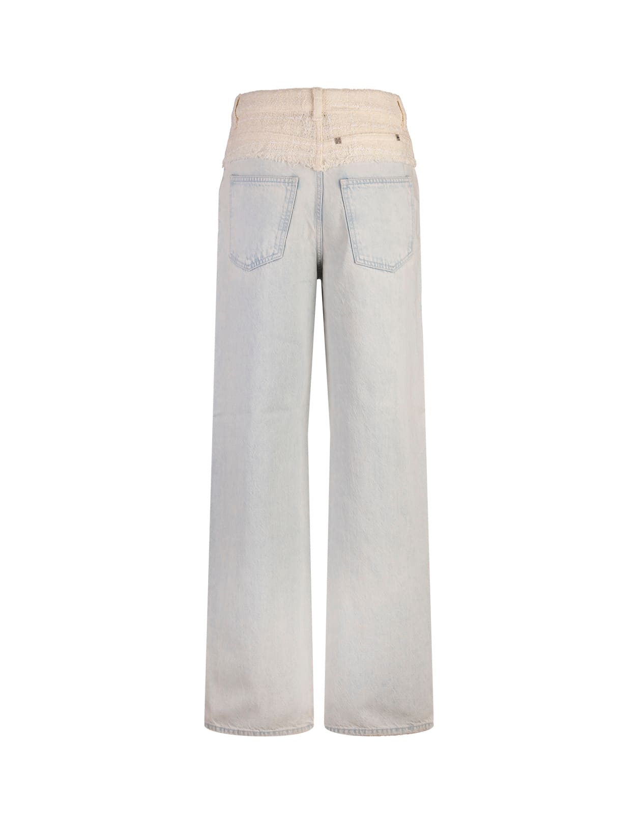 Shop Givenchy Light Blue Denim Jeans With Tweed Waist