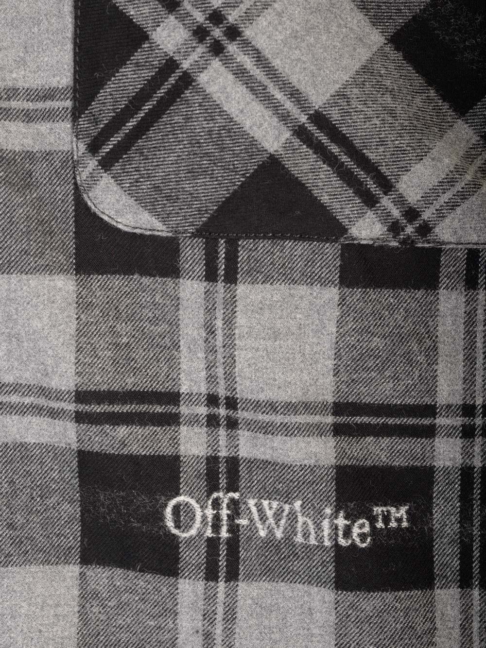 Shop Off-white Check Flannel Shirt In Grigio Scuro