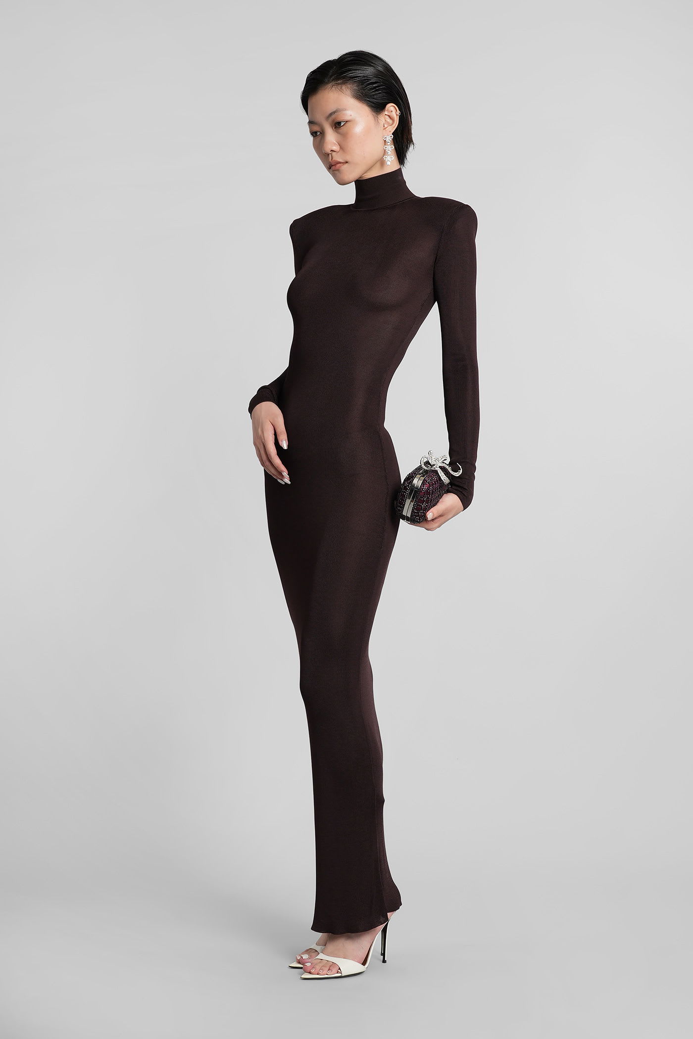 Self-portrait In Brown Viscose In Brown