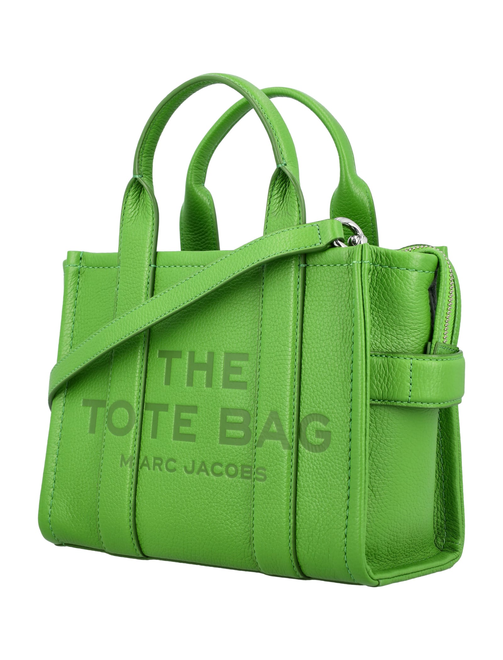 Shop Marc Jacobs The Mini Tote Leather Bag In Kiwi