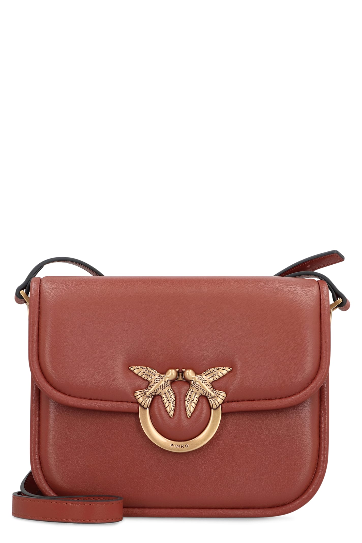 Pinko Love Box Fl Mini Leather Crossbody Bag