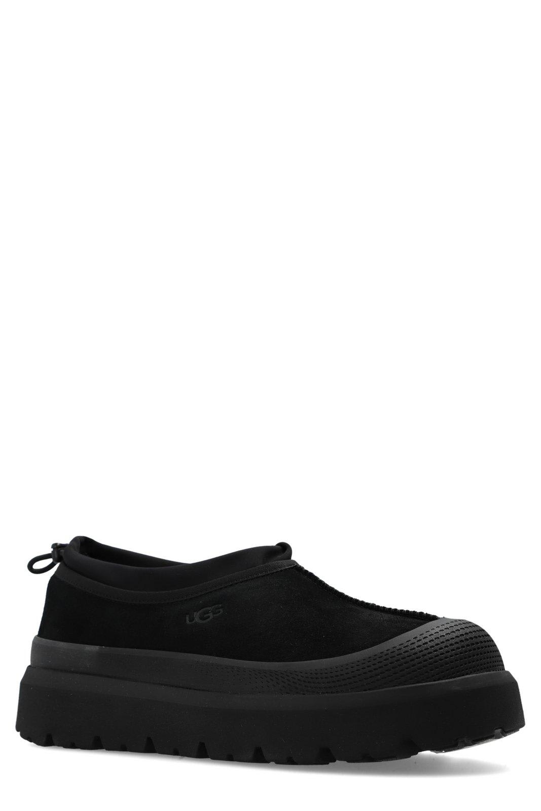 Shop Ugg Tasman Weather Hybrid Slip-on Slippers In Black