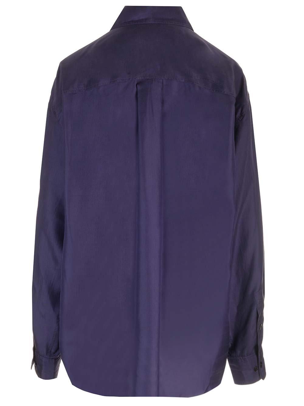 Shop Lemaire Buttoned Long-sleeved Shirt In Purple