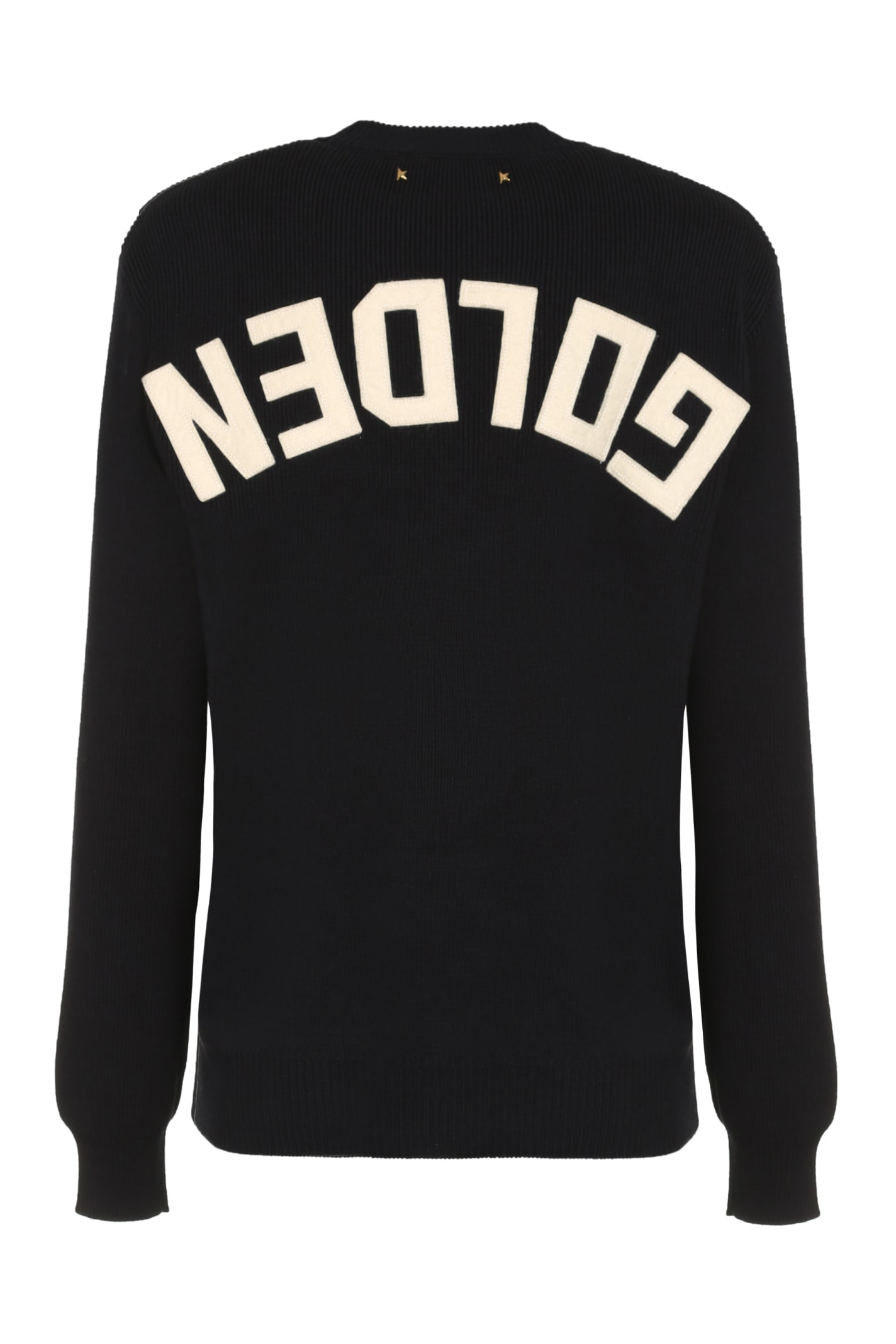 Shop Golden Goose Dany Cotton Crew-neck Sweater In Blue