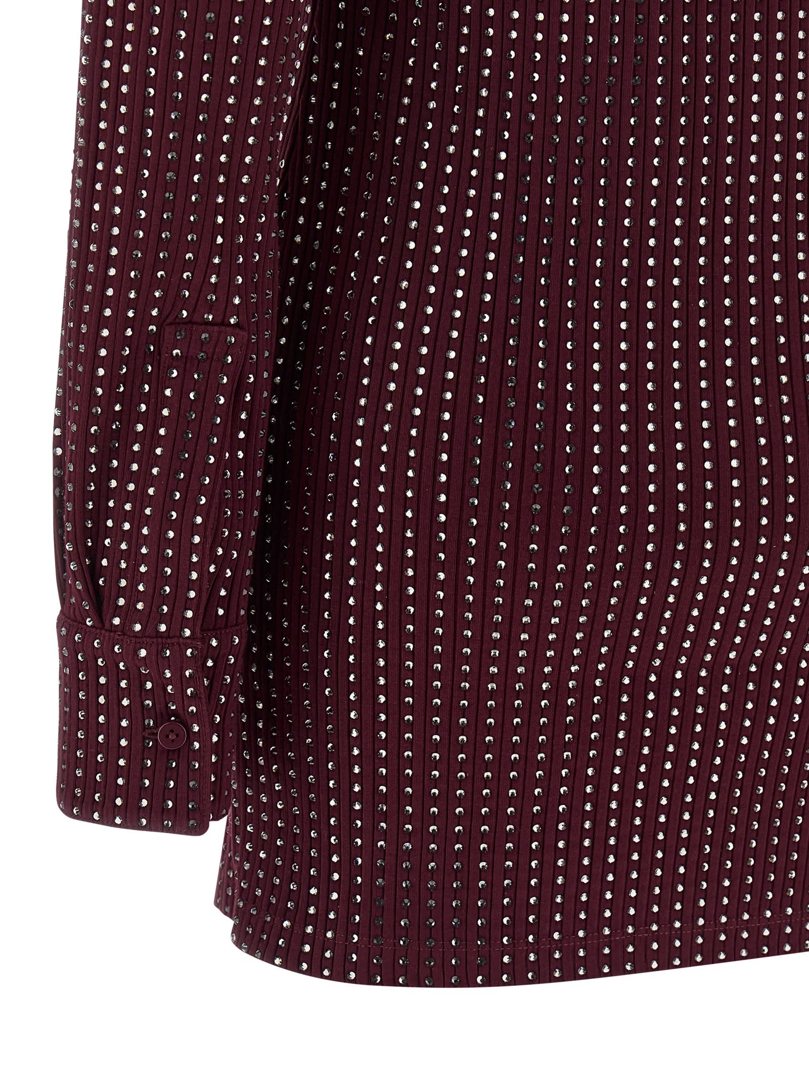 Attico Rhinestone Dress Dresses Bordeaux In Multi