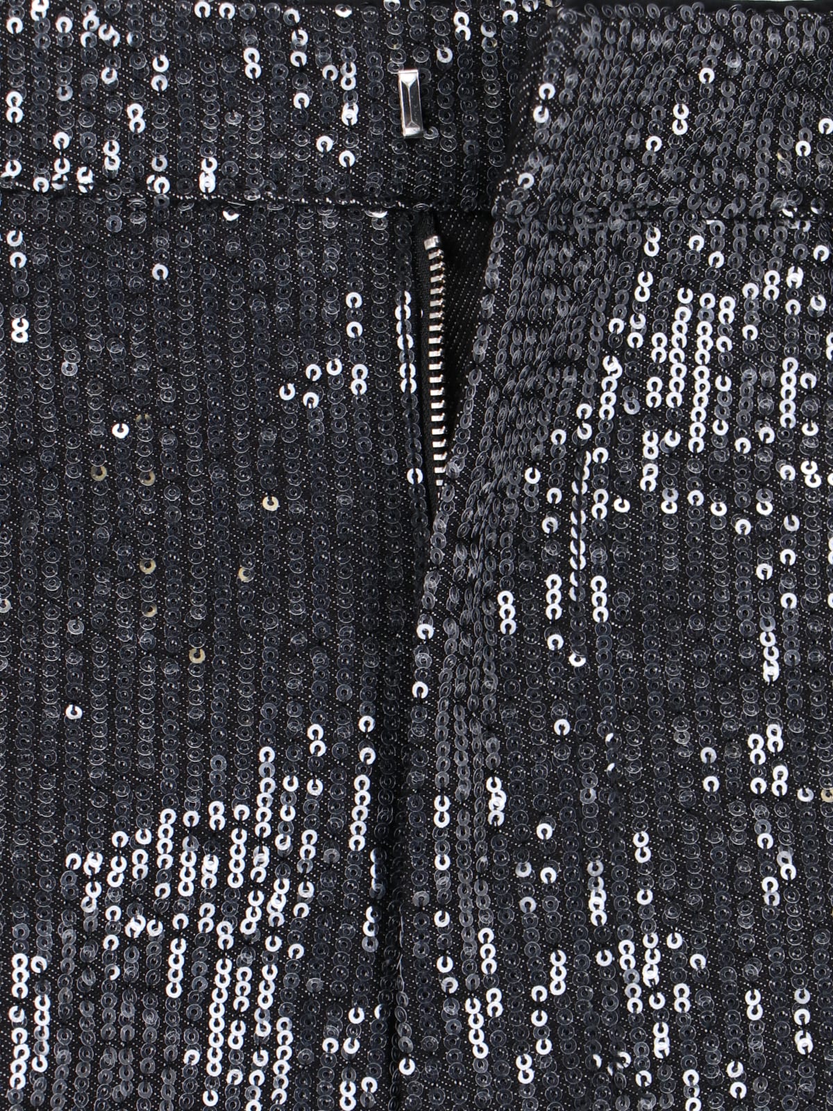 Rotate Birger Christensen High-waisted Sequin-embellished Jeans In Black