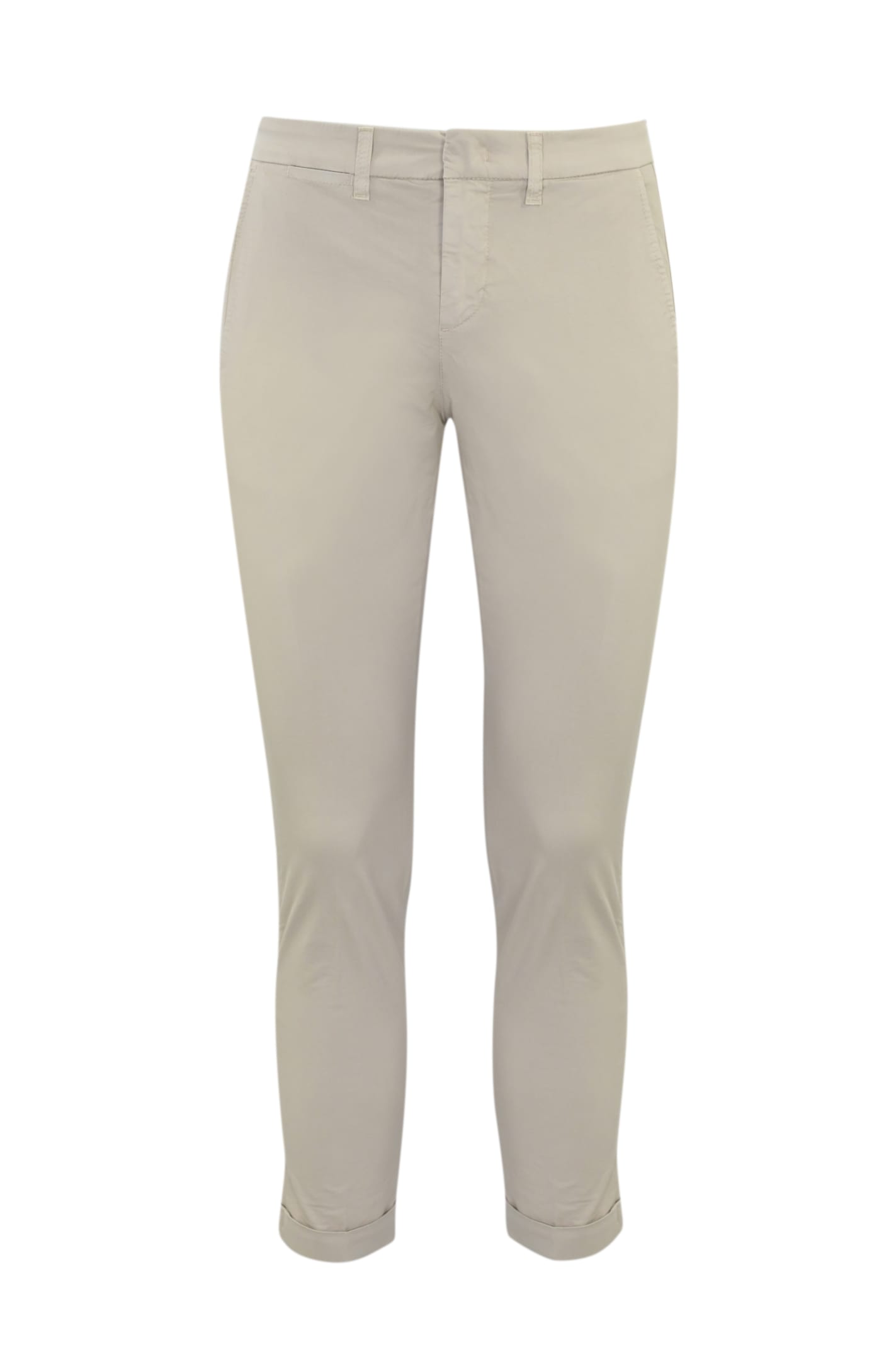 Shop Fay Capri Trousers With Turn-up In Beige