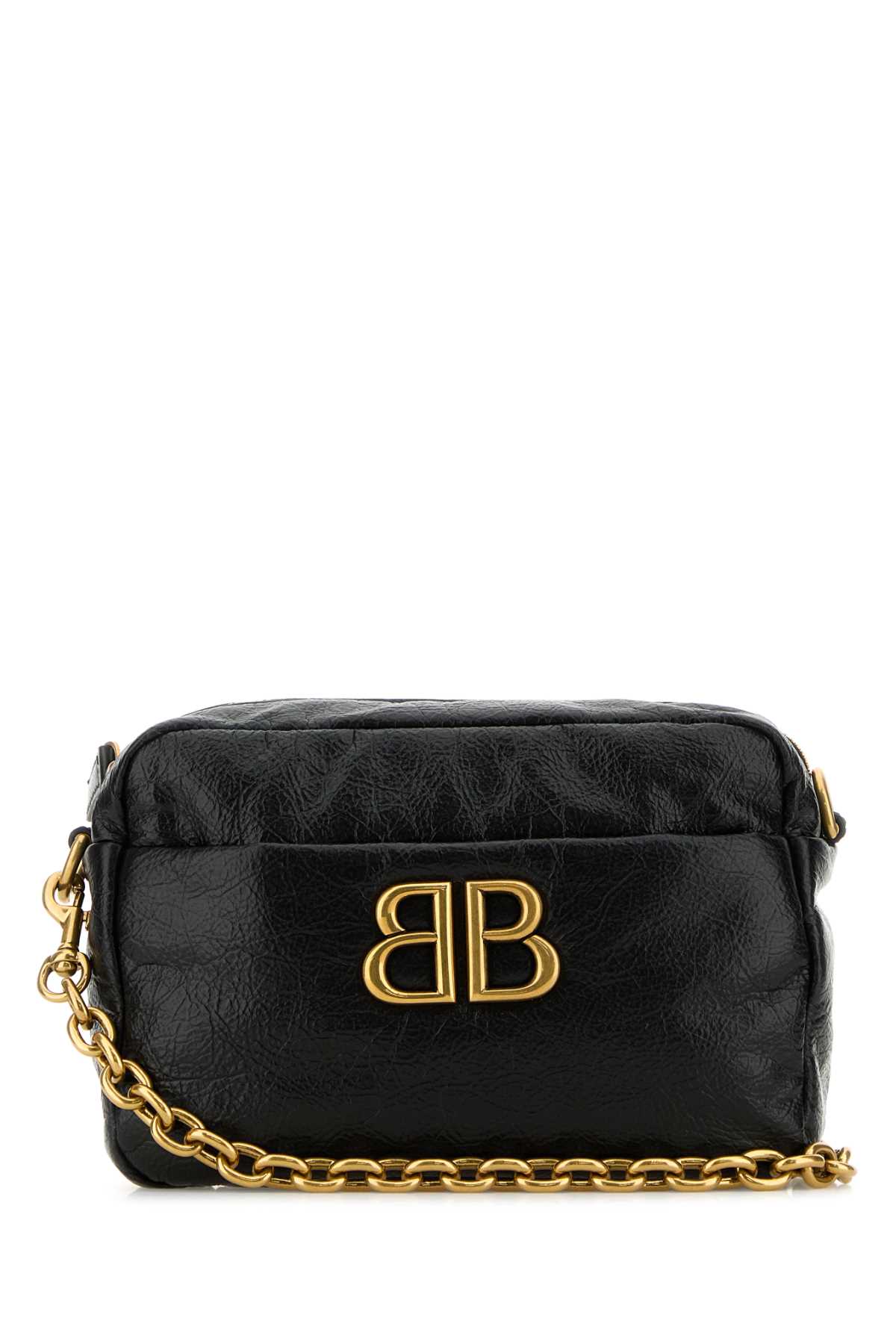 BALENCIAGA BLACK LEATHER MONACO XS CROSSBODY BAG