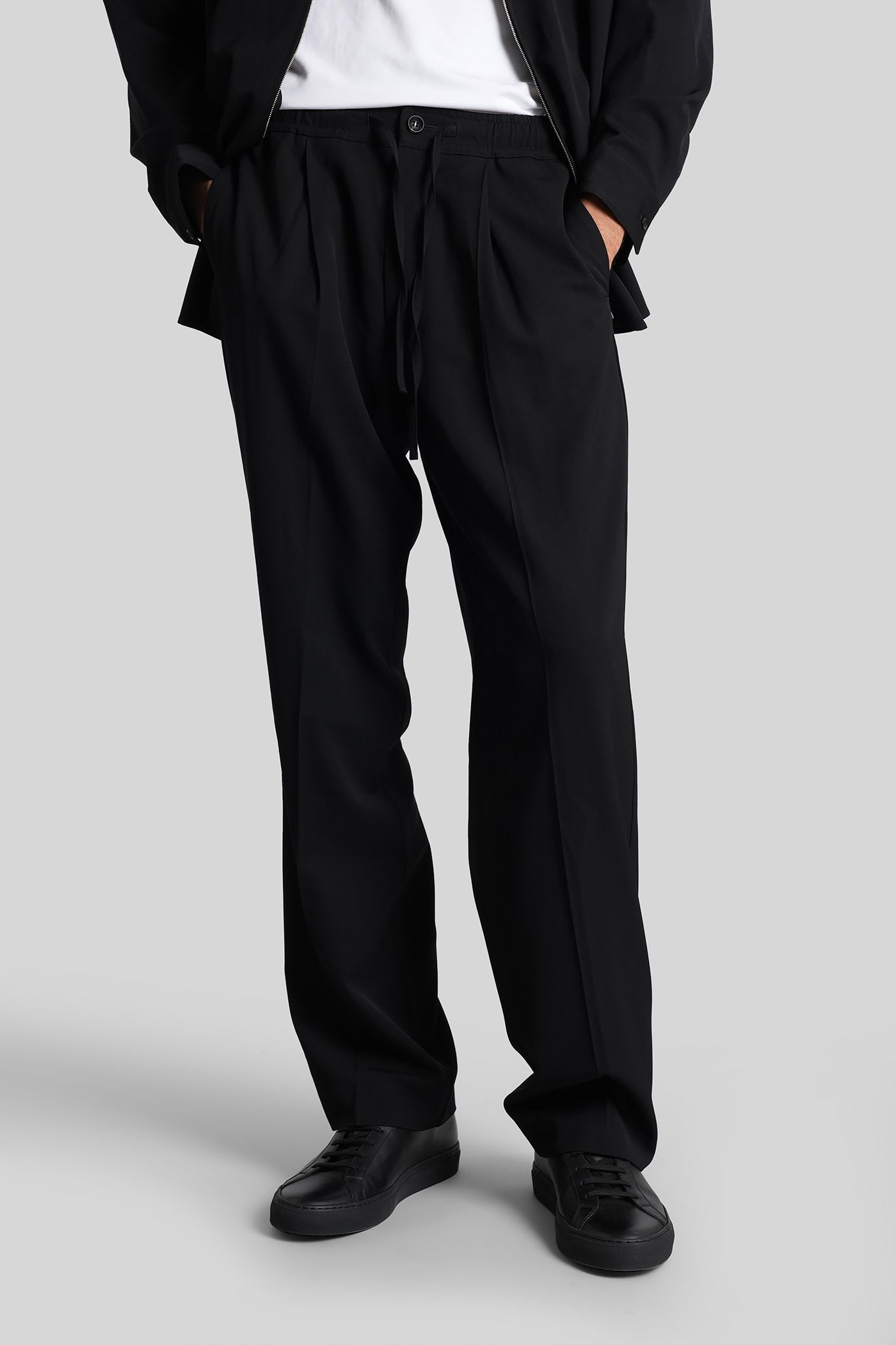 Attachment Pants In Black Wool In Black