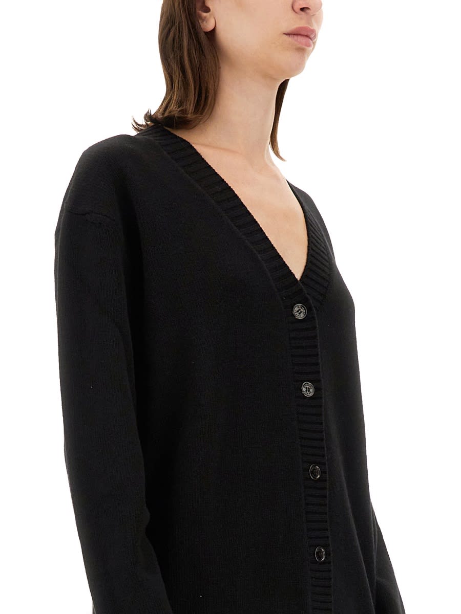 Shop M05ch1n0 Jeans Knitted Cardigan In Black