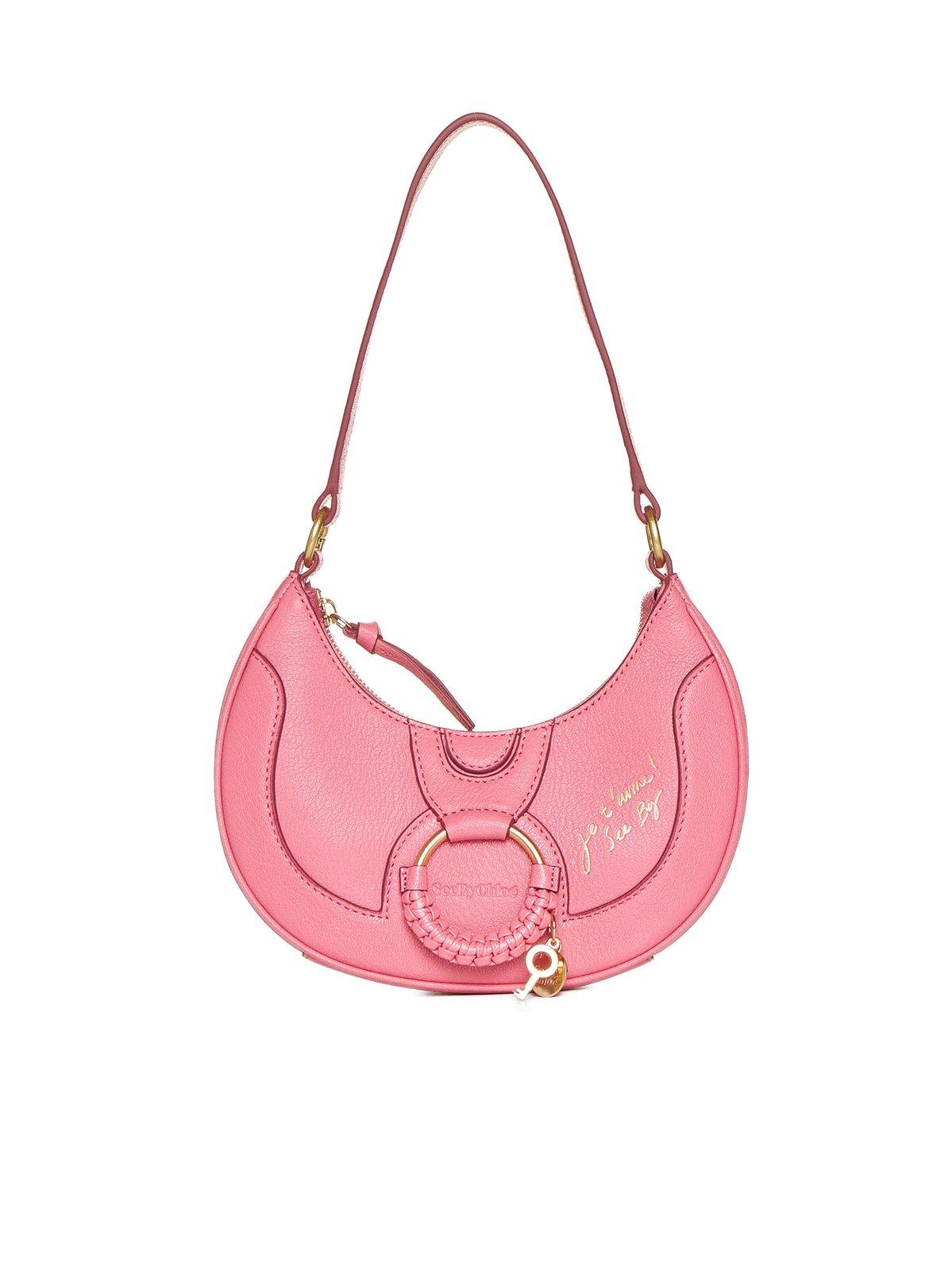 Shop See By Chloé Hana Half Moon Shoulder Bag In Pink
