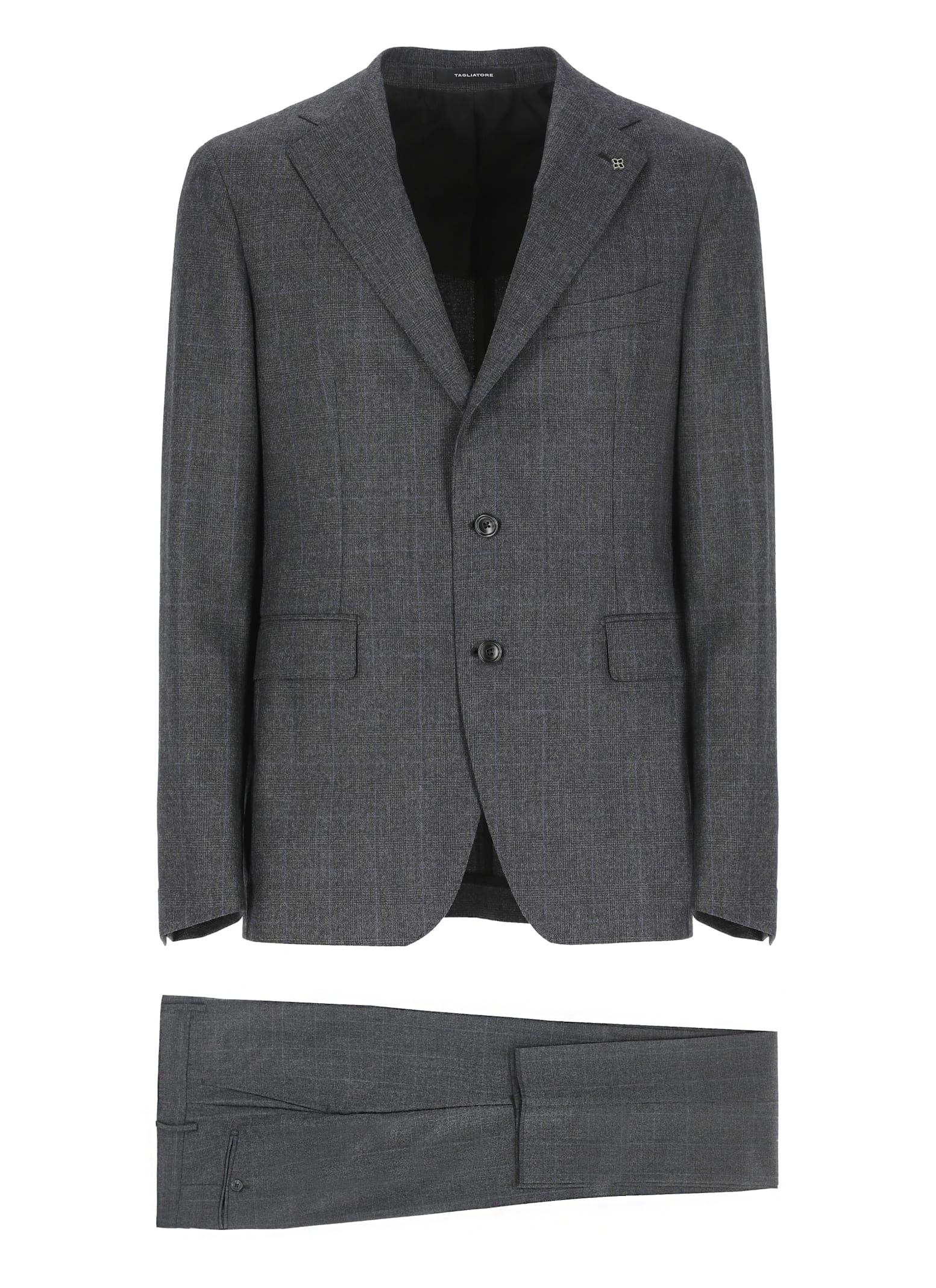 Shop Tagliatore Virgin Wool Two Pieces Suit In Grey