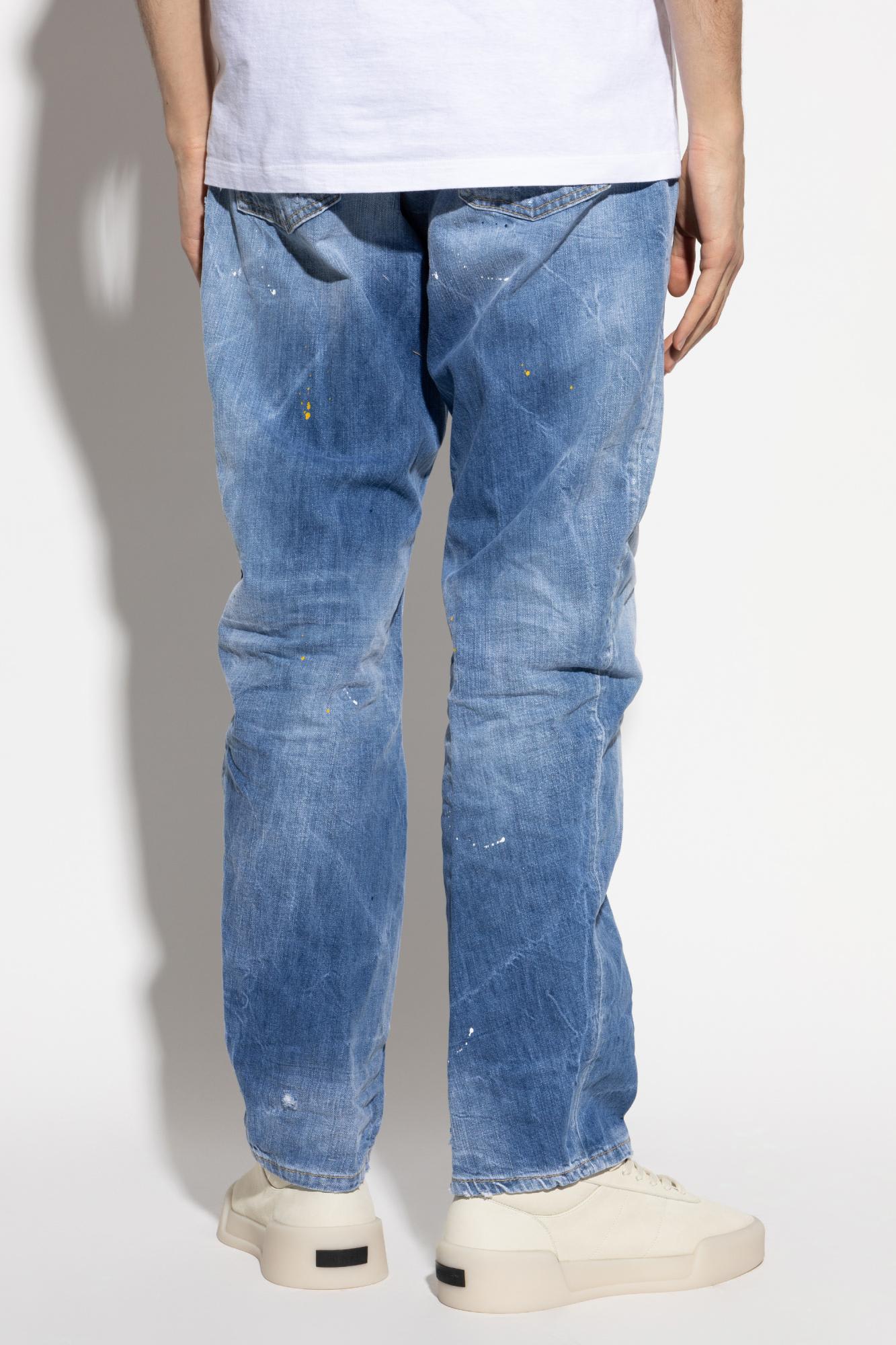 Shop Dsquared2 Jeans London Bro In Azzurro Lavato