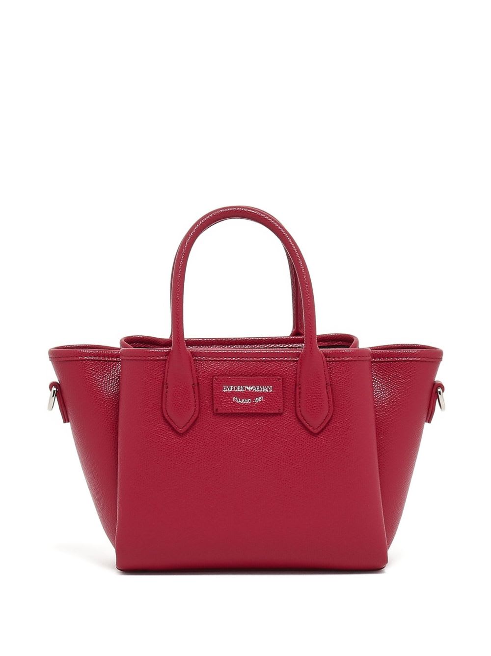 Emporio Armani Top-handle Leather Satchel In Burgundy