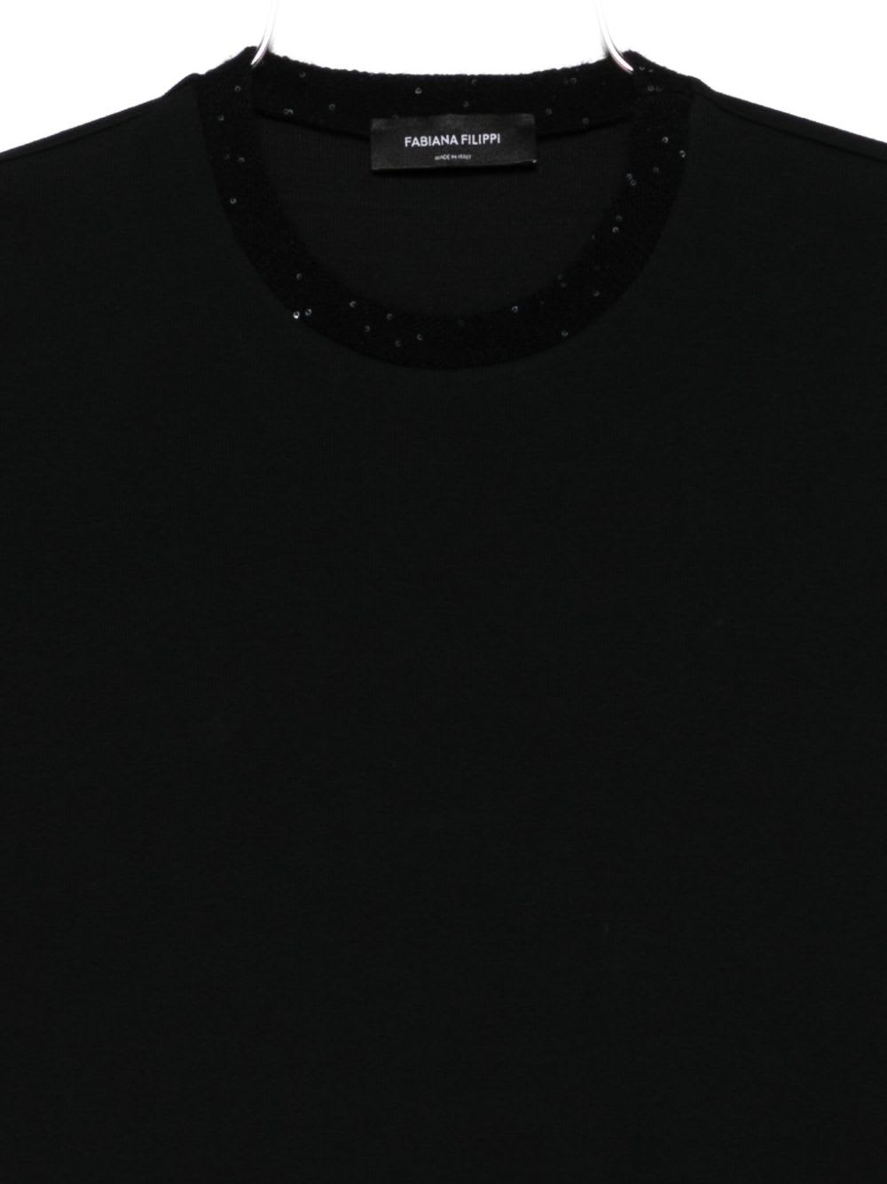 Fabiana Filippi Short Sleeve Sweater In Black