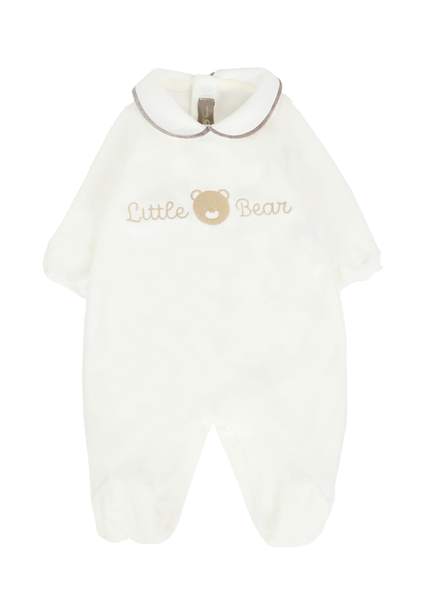 Little Bear Ivory Babygrow For Babykids With Bear In White