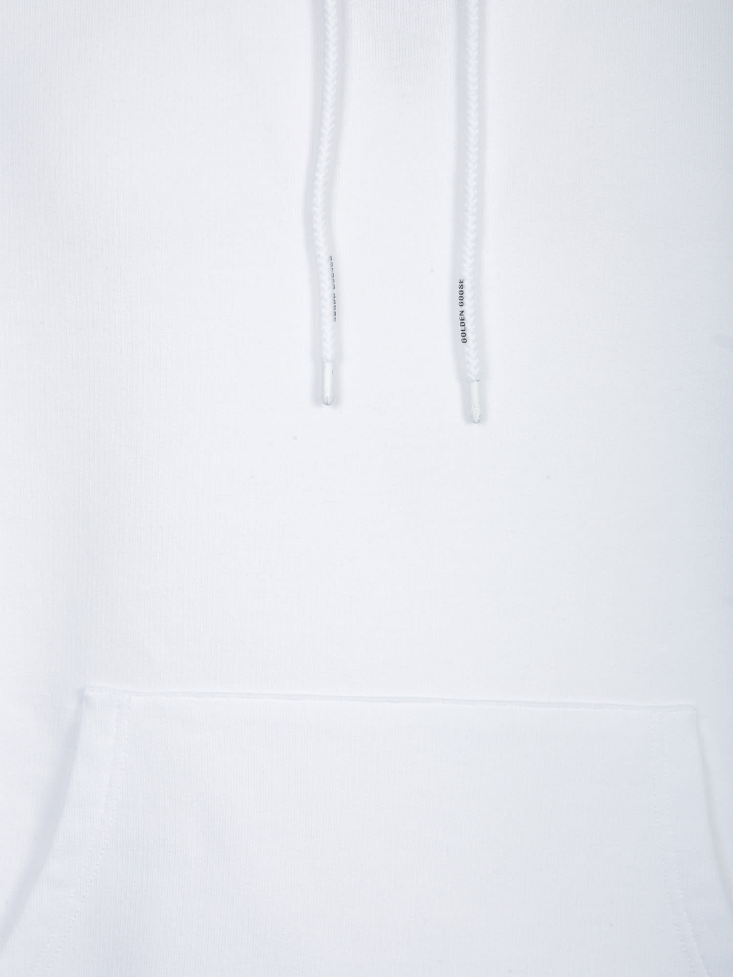 Golden Goose Star Print Hooded Sweater With Kangaroo Pocket In White