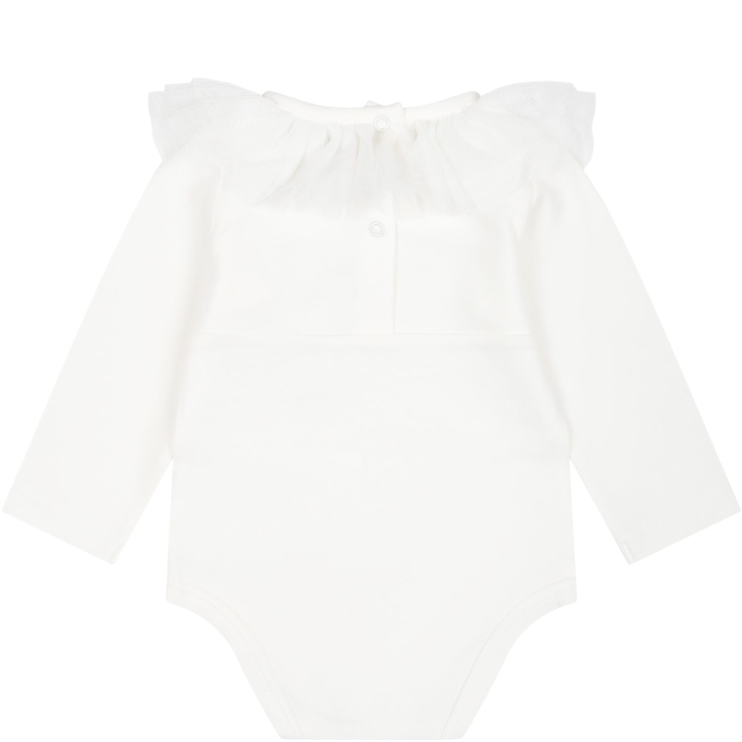 Shop Monnalisa White Set For Baby Girl With Logo