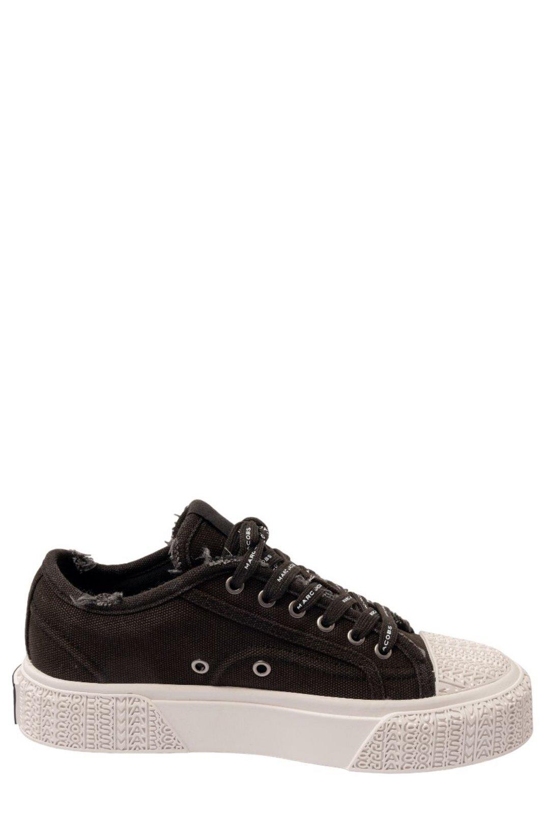 Shop Marc Jacobs Distressed Lace-up Sneakers In Black
