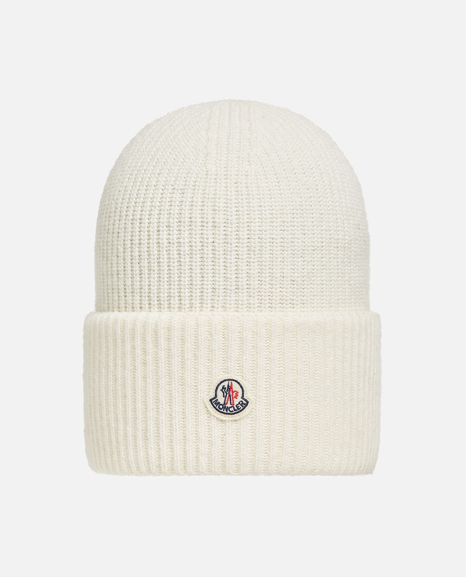Moncler Ribbed-knit Wool Beanie In White