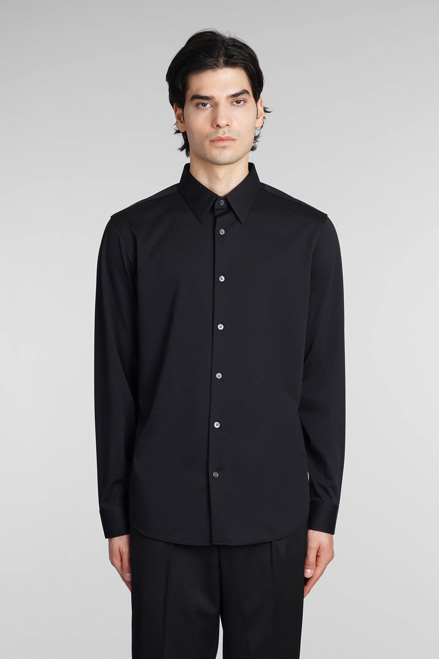 Theory Sylvain Shirt In Black Cotton