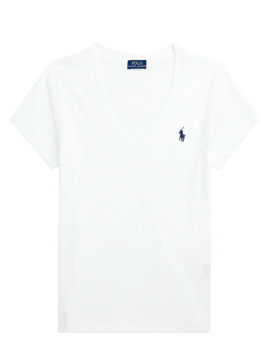 Shop Polo Ralph Lauren V-neck T-shirt In Bianco