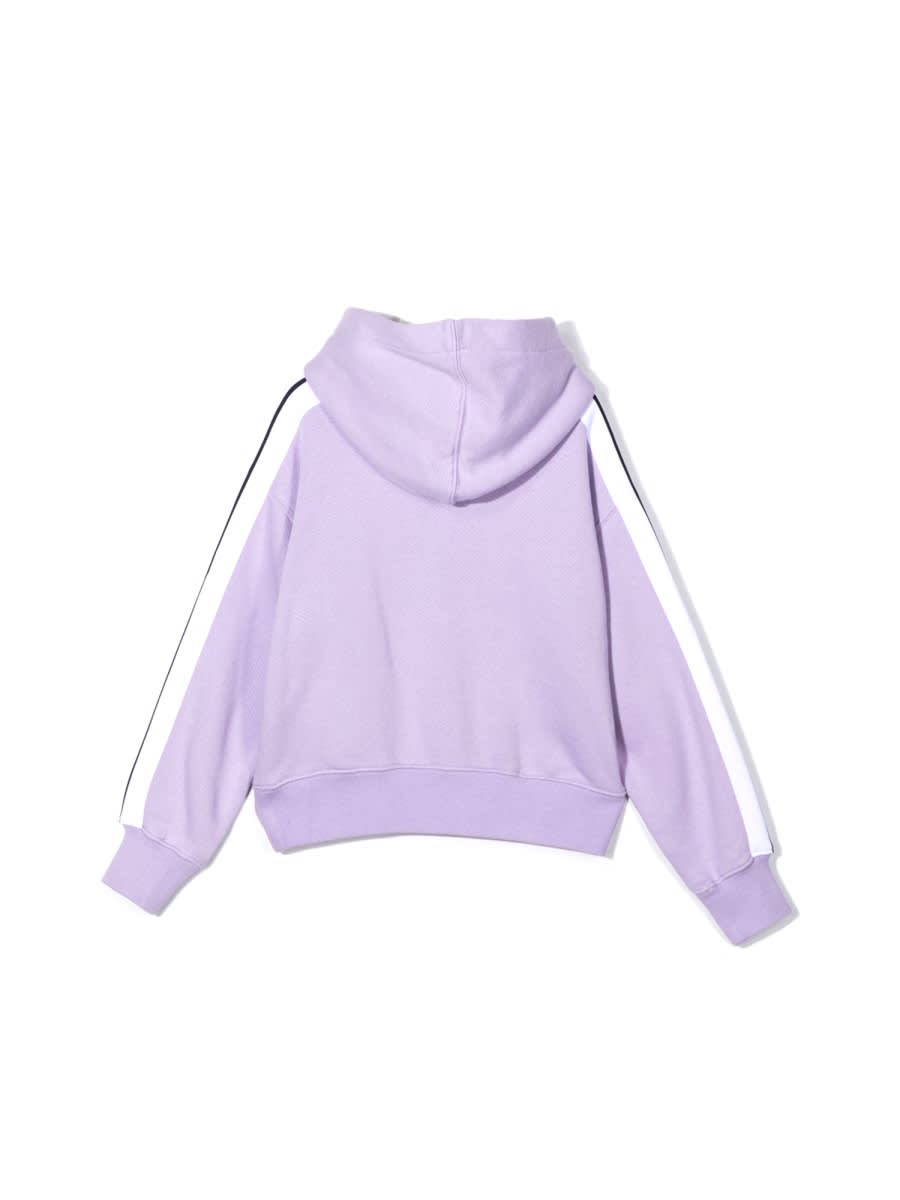 Shop Palm Angels Logo Track Hoodie In Lilac