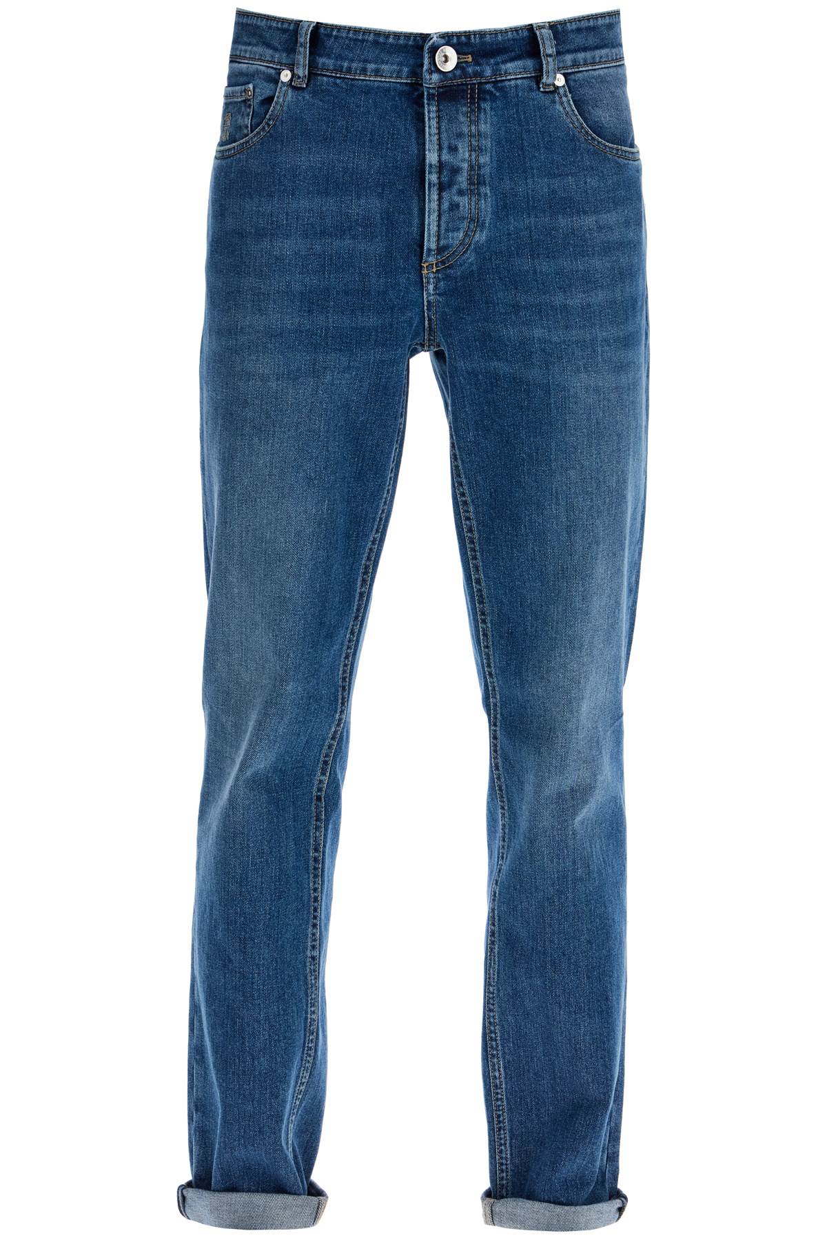 Shop Brunello Cucinelli Traditional Fit Jeans In Denim Medio (blue)