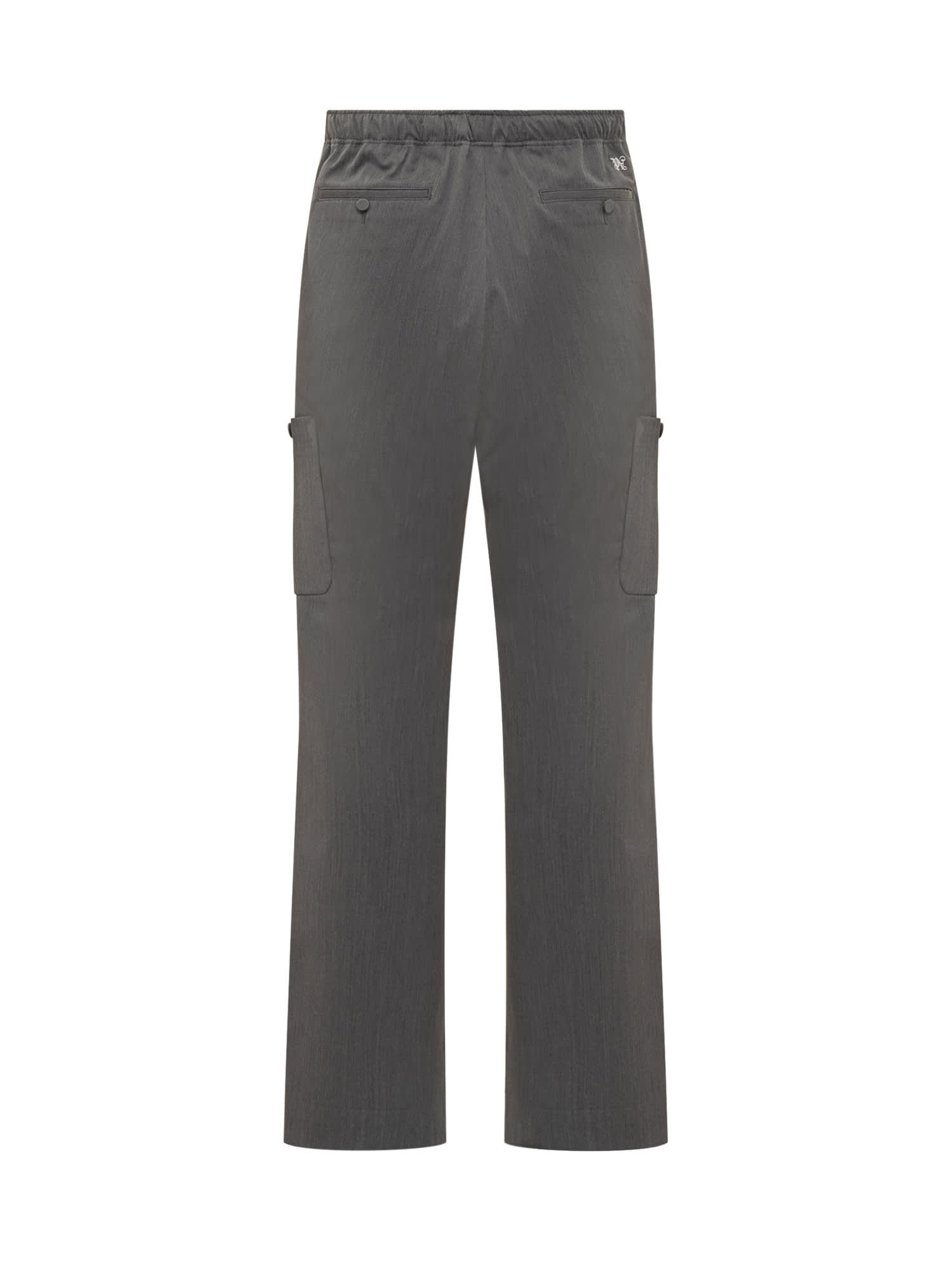 Shop Palm Angels Monogram Loose Pants In Grigio Chiaro