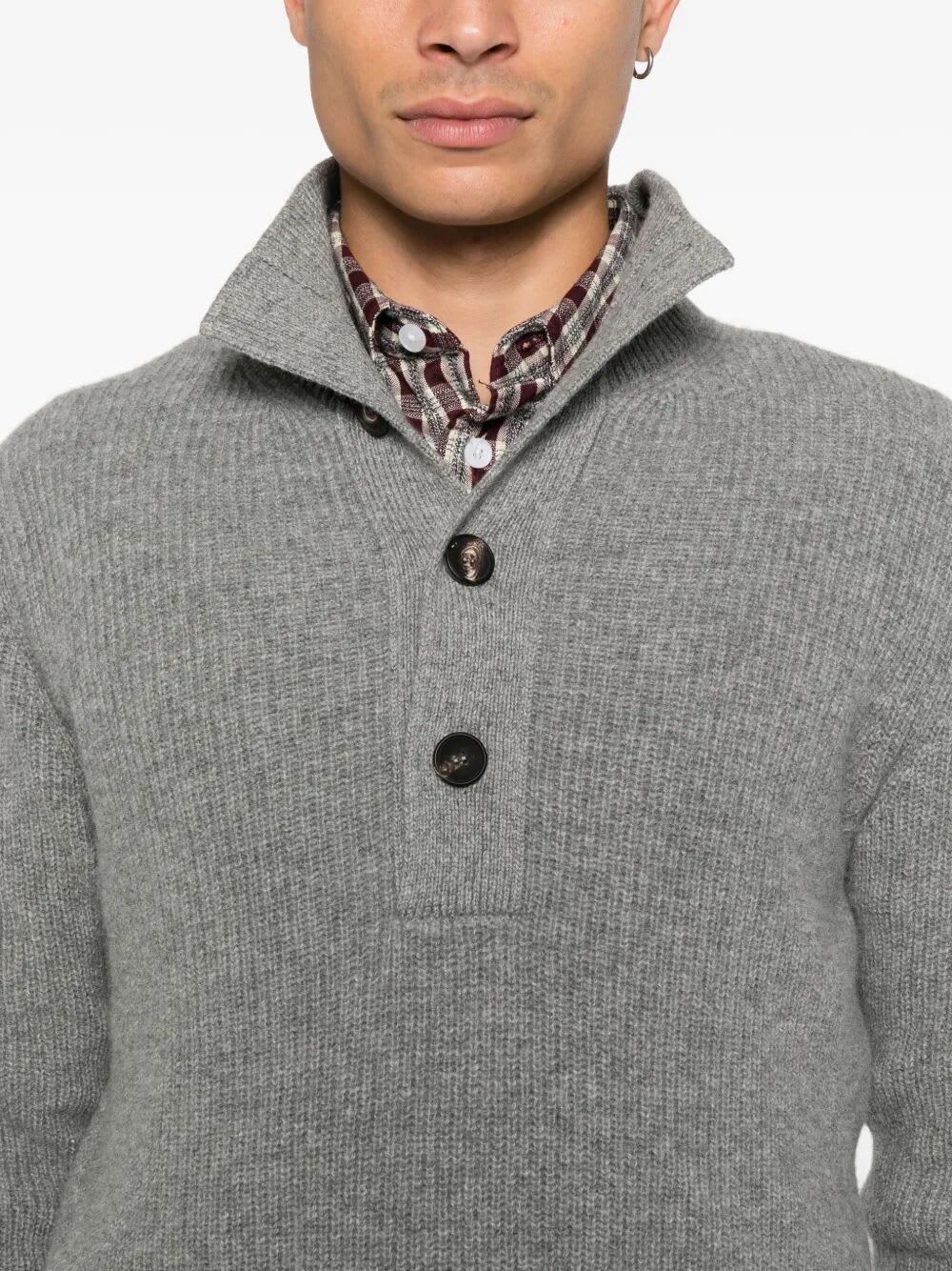 Filippo De Laurentiis Mockneck Sweater Ls In Gray
