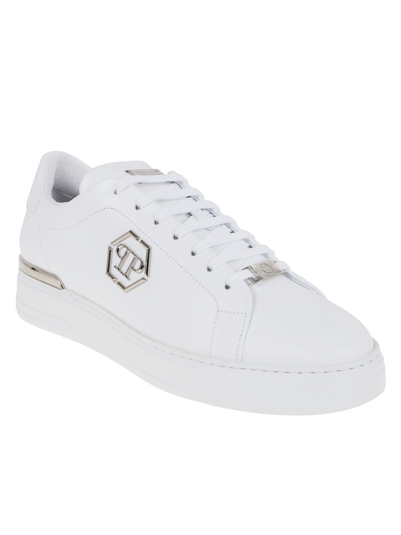 Philipp Plein Low-top Sneakers With Brass Logo Accents In Multi