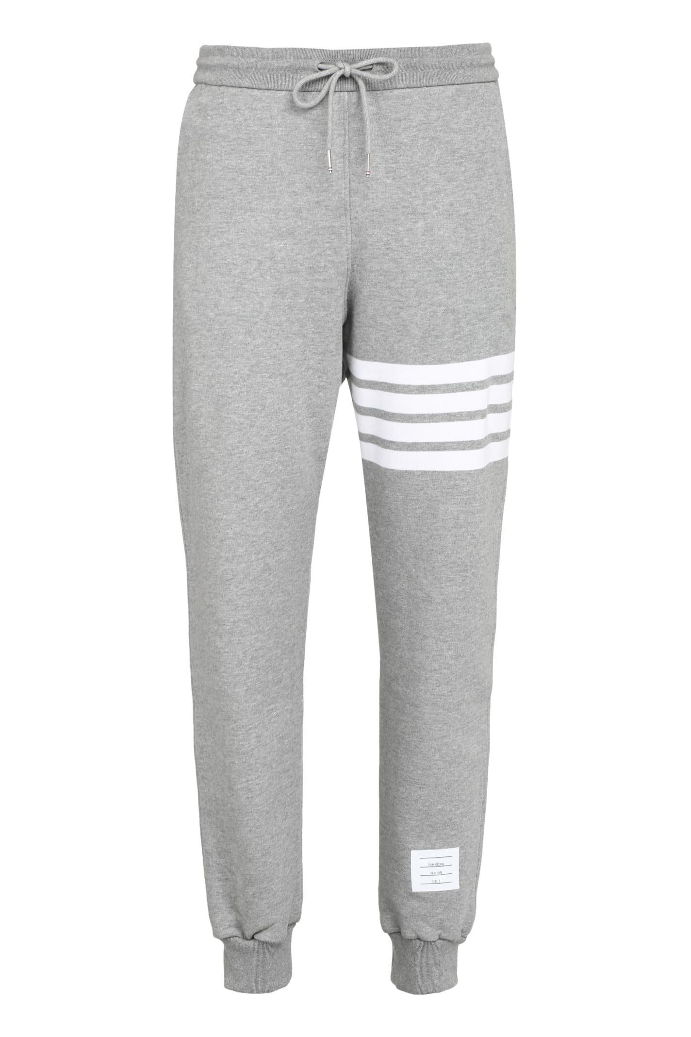 Shop Thom Browne Stretch Cotton Track-pants In Light Grey