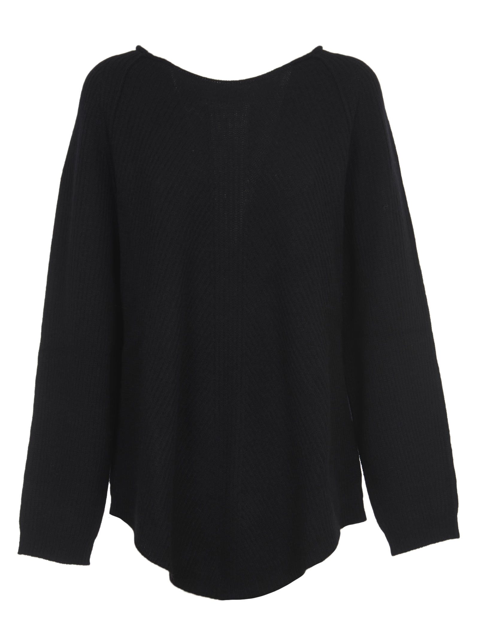 SEMICOUTURE Asymmetrical Black Wool Sweater