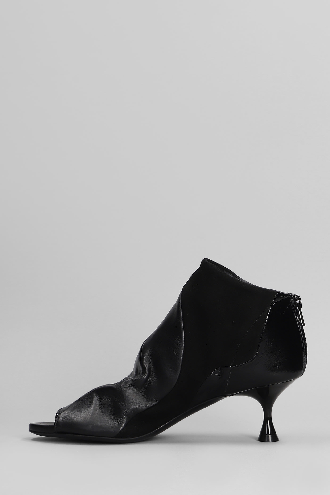 Shop Marc Ellis Vortex High Heels Ankle Boots In Black Suede And Leather