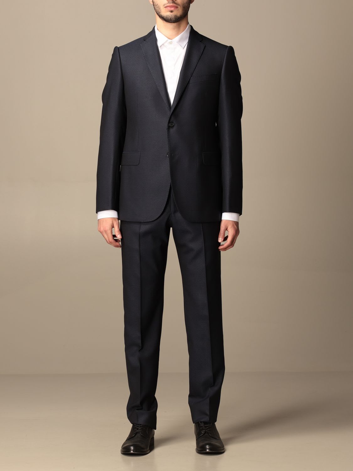 Emporio Armani Suit Emporio Armani Single-breasted Suit In Wool And Silk 270 Gr