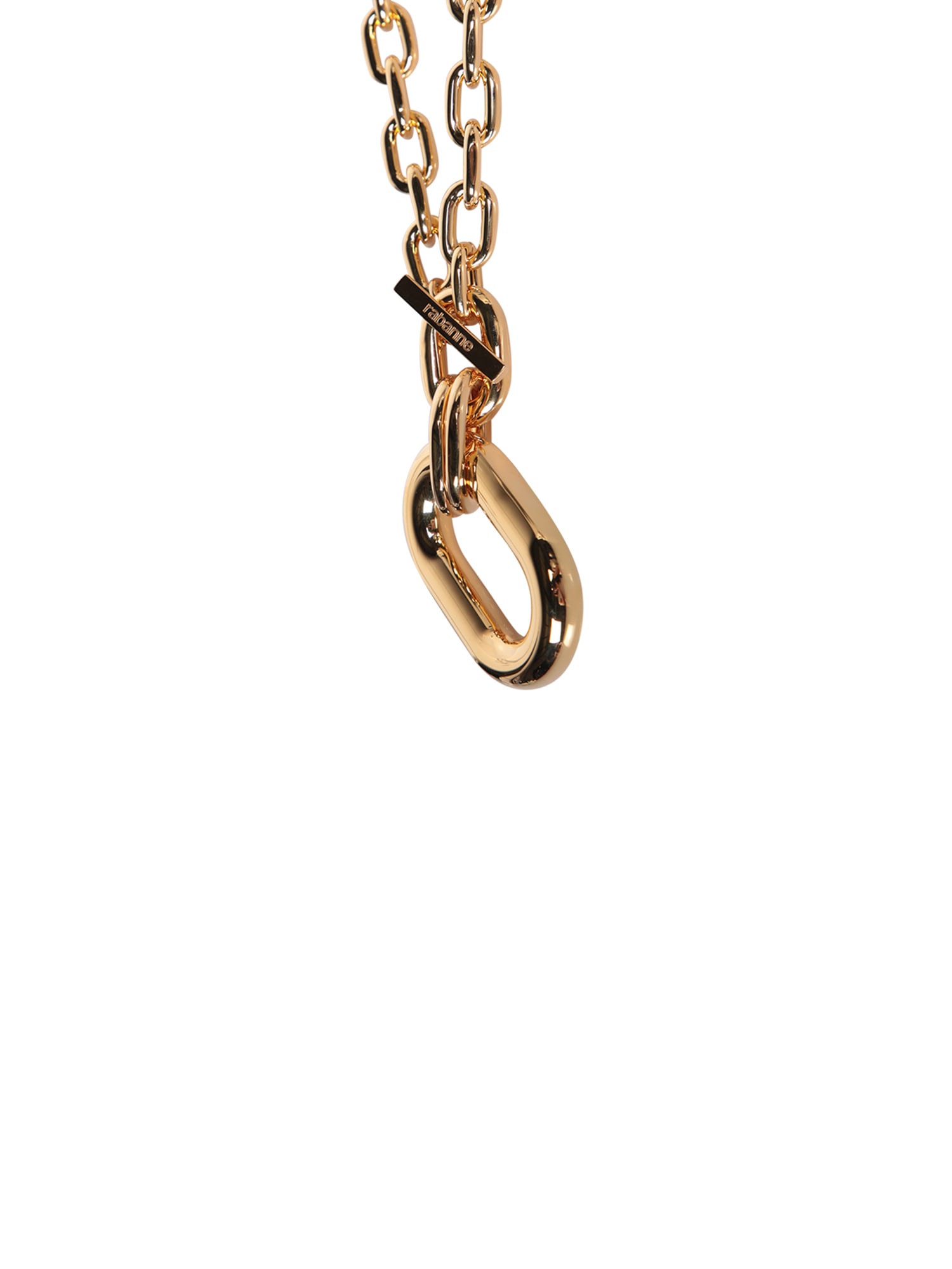 Shop Rabanne Xl Link Pendant Necklace New Gold In Metallic