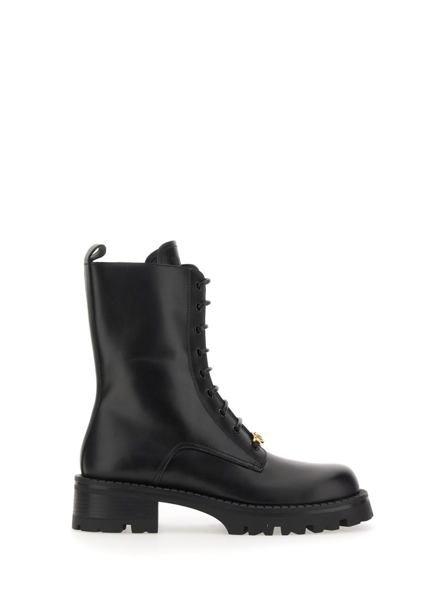 Shop Versace Boot With Laces Alia In Black