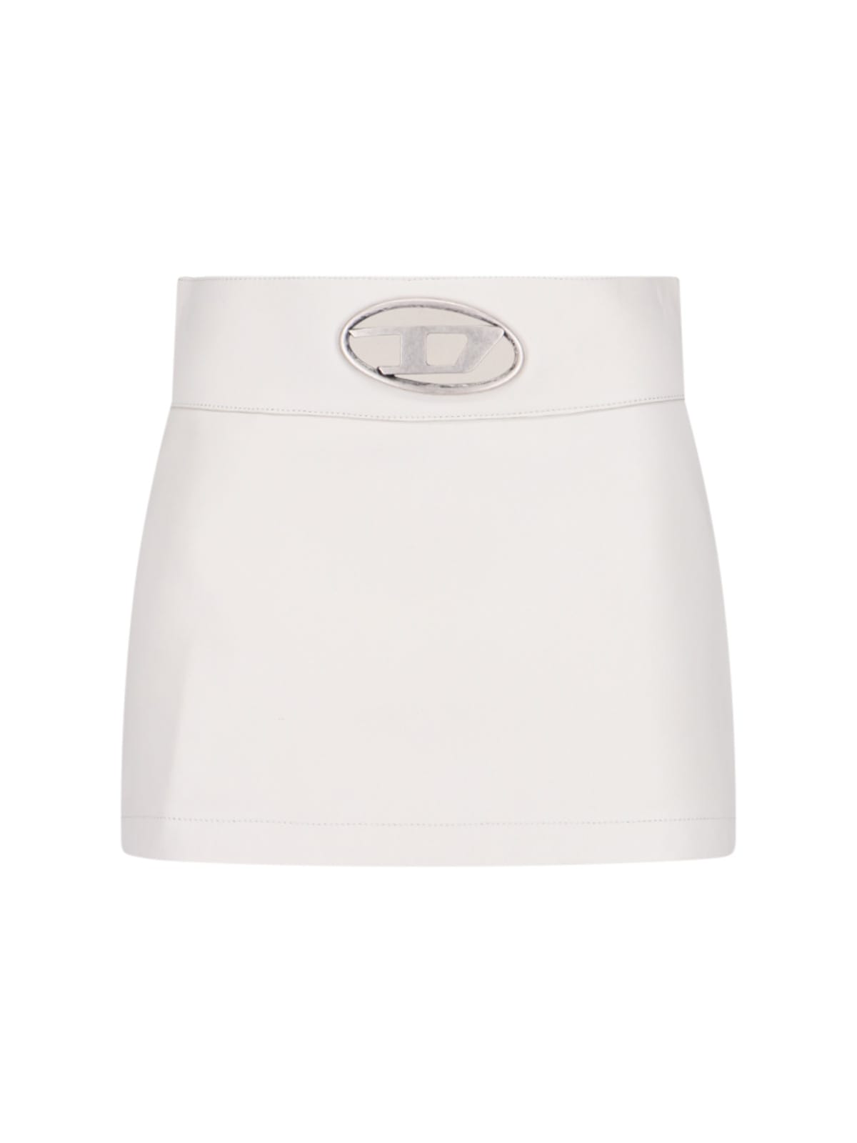 Shop Diesel L-dixy Logo Mini Skirt In White