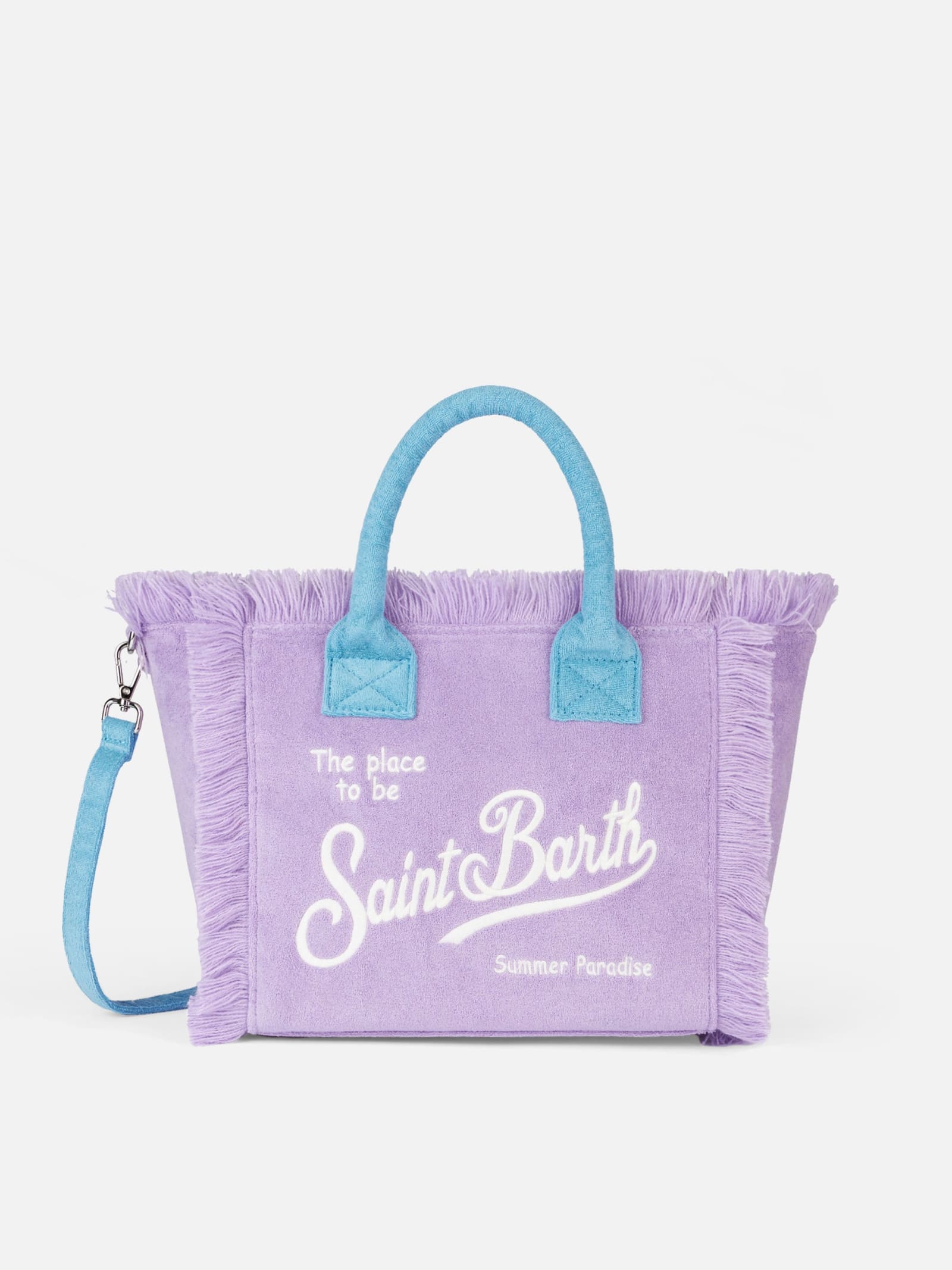 Mc2 Saint Barth Lilac Terry Colette Sponge Handbag In Pink