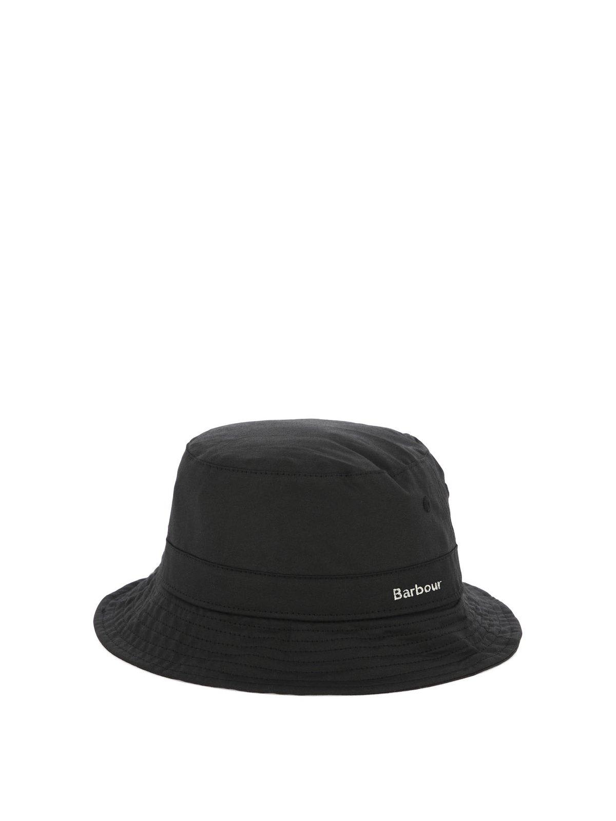 Shop Barbour Logo Embroidered Bucket Hat In Black
