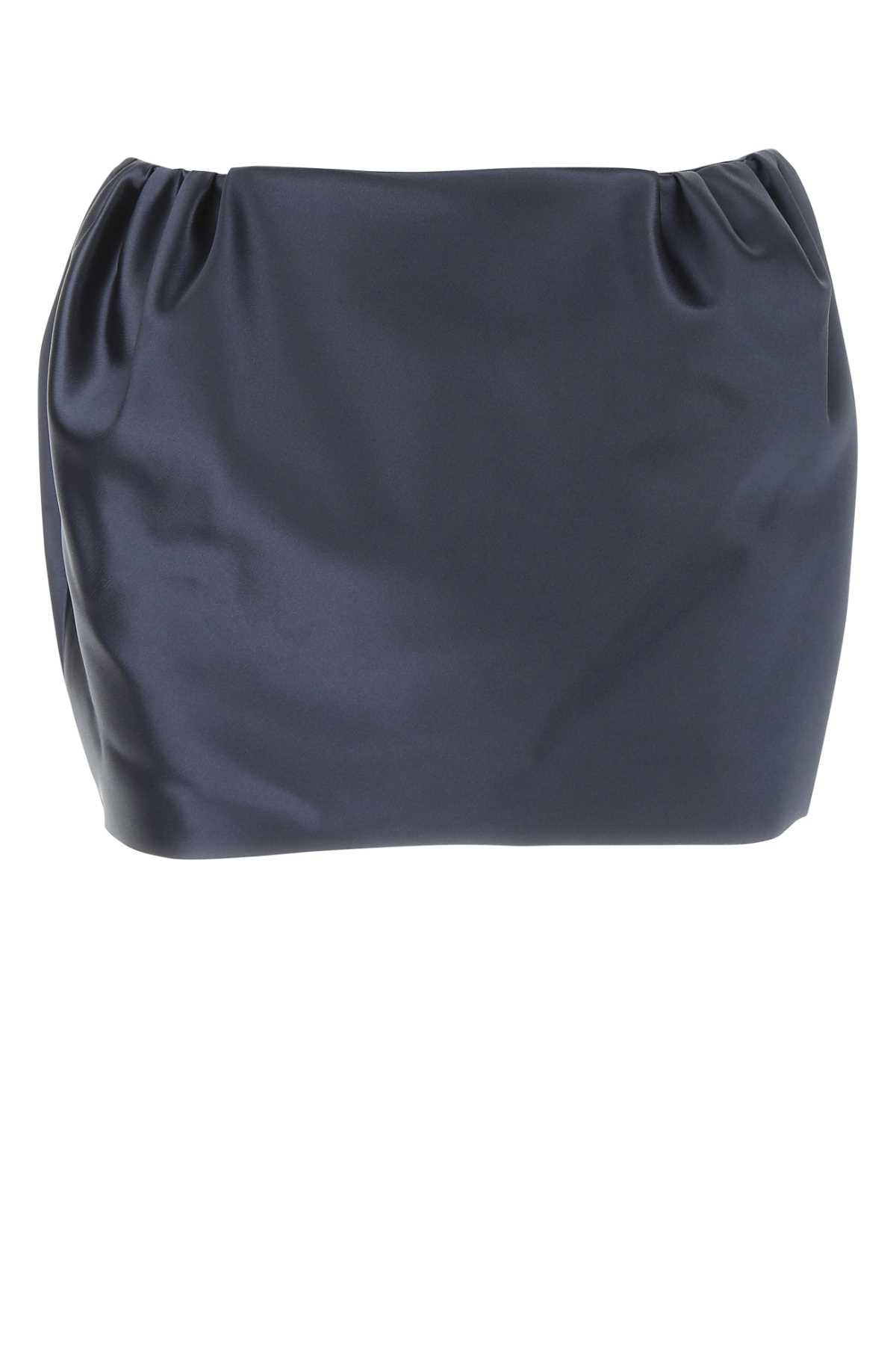 WE11 DONE Navy Blue Satin Mini Skirt