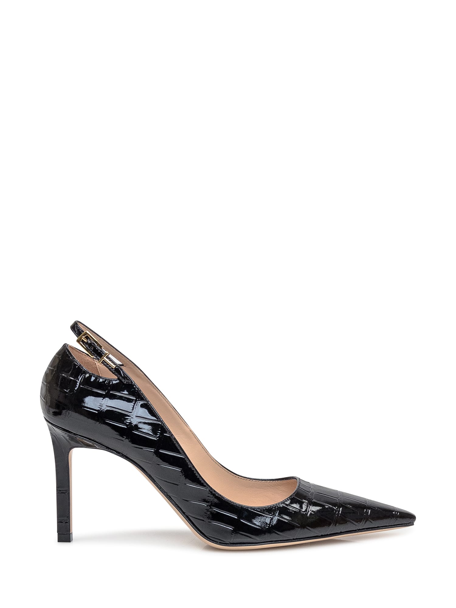 Embossed Pointed Toe Pumps