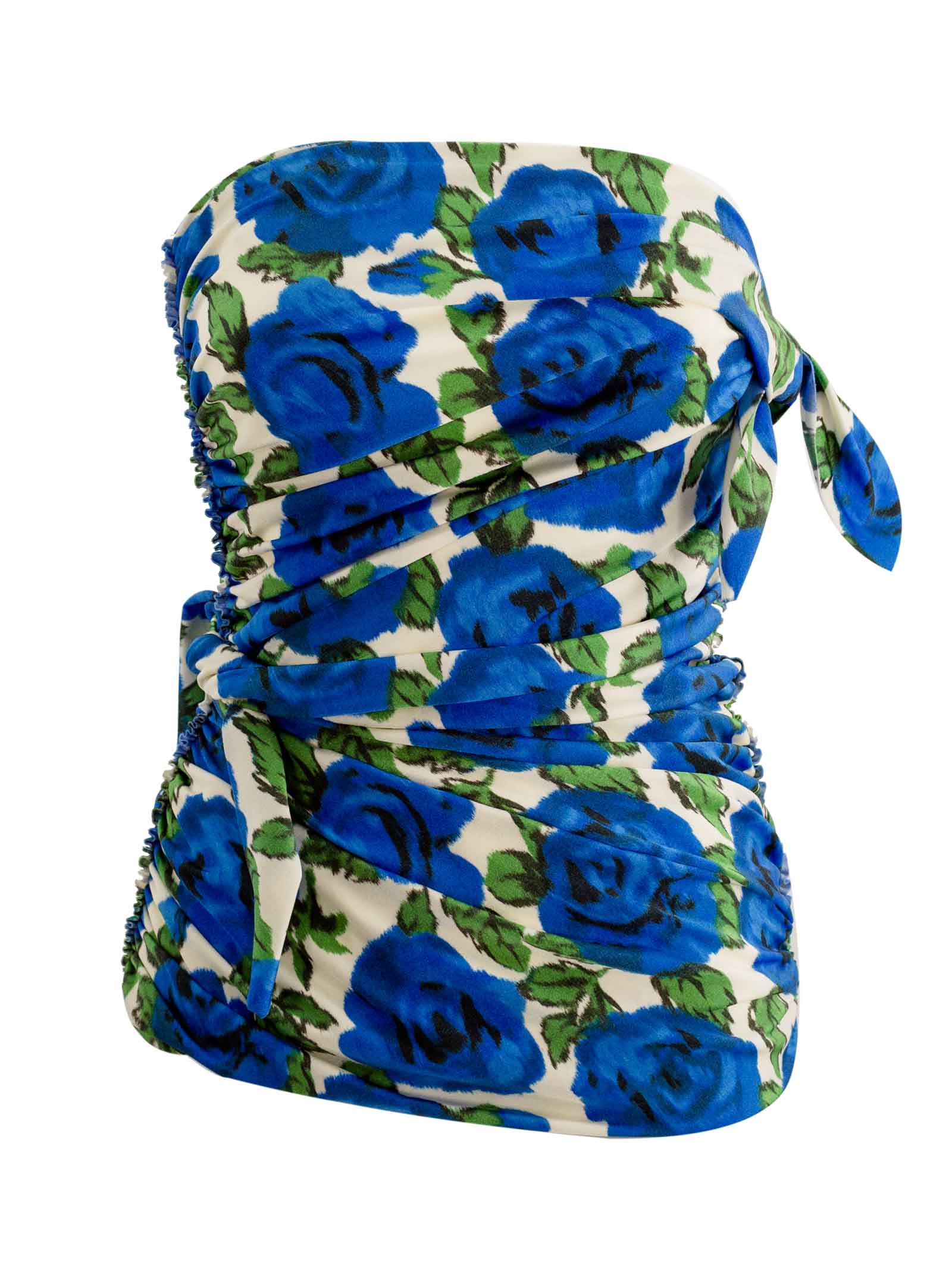 Philosophy Di Lorenzo Serafini Floral-print Strapless Top In Bluette
